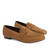 Penny loafer in camel colored faux leather