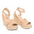 Beige faux leather espadrilles with jute wedge