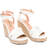 White faux leather espadrilles with jute wedge