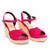 Fuchsia faux suede espadrilles with jute wedge