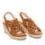 Brown faux suede espadrilles with jute wedge