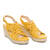 Mustard faux suede espadrilles with jute wedge