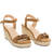 Camel faux suede espadrilles with jute wedge