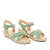 Mint faux suede sandals with jute wedge