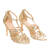 Gold faux leather heeled sandals