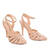 Nude faux leather, pointed toed court shoes