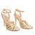 Gold faux leather, pointed toed court shoes