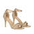 Gold faux leather heeled sandals