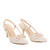 Slingback Pumps aus cremefarbenem Lederimitat