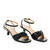 Black faux leather sandals