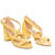 Yellow faux leather sandals