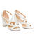 White faux leather sandals