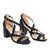 Navy faux leather sandals