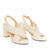 Braided white faux leather sandals