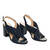 Braided navy faux leather sandals