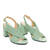 Braided mint faux leather sandals