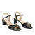 Black embossed faux leather sandals