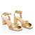 Gold faux leather sandals