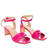 Pink faux leather sandals