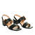 Black faux leather sandals