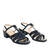 Navy faux leather sandals