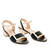 Black faux leather sandals