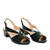 Black faux leather sandals