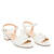 White faux leather sandals