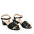 Black faux leather sandals