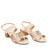 Off-white embossed faux leather sandals