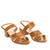 Brown embossed faux leather sandals