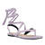 Flache Sandalen aus Velourlederimitat in Lila