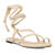 Flache Sandalen aus Velourlederimitat in Creme