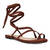 Brown faux suede flat sandals