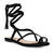 Black faux suede flat sandals