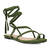 Pine green faux suede flat sandals