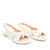 White faux leather flat sandals