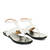 White faux leather flat sandals