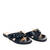 Navy faux leather flat sandals