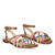 Multicolored embossed faux leather sandals