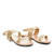 Gold faux leather flat sandals