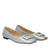 Flat ballerinas in silver faux leather