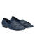 Pointed toe loafers in navy faux leather