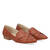 Pointed toe loafers in brown faux leather