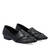 Pointed toe loafers in black faux leather