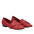 Pointed toe loafers in red faux leather