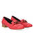 Red embossed faux leather shoes