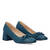 Heeled shoes in blue faux leather