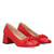 Heeled shoes in red faux leather