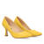 Heeled shoes in yellow faux leather